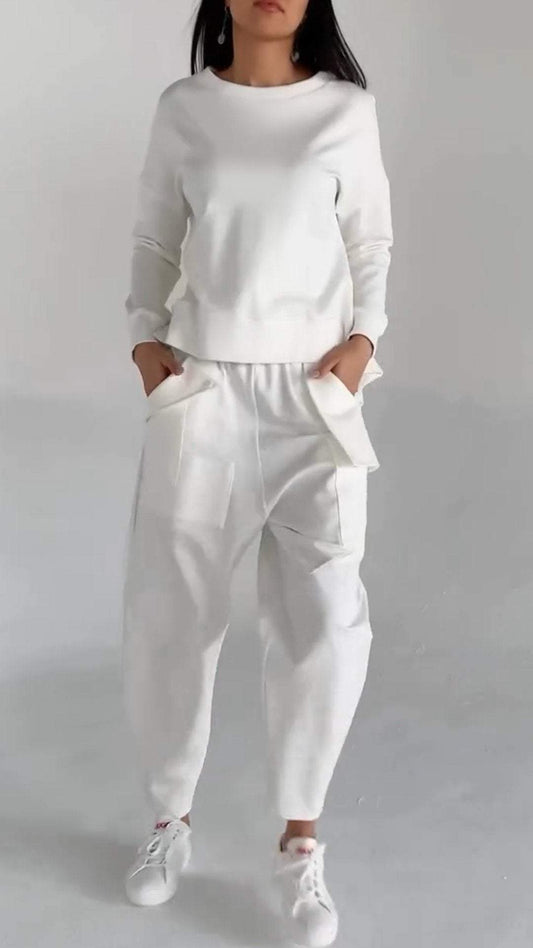 Gemütliches zweiteiliges Strick-Loungewear-Set