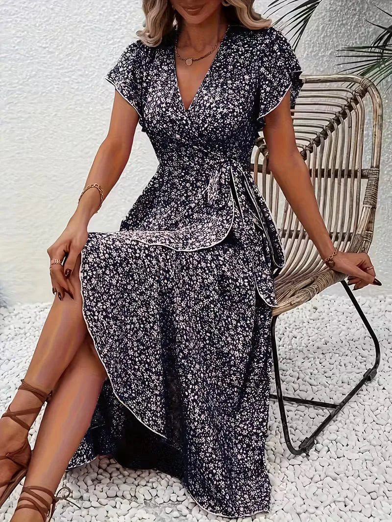 Florales Wickelkleid für Damen