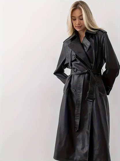 Leder-Trenchcoat
