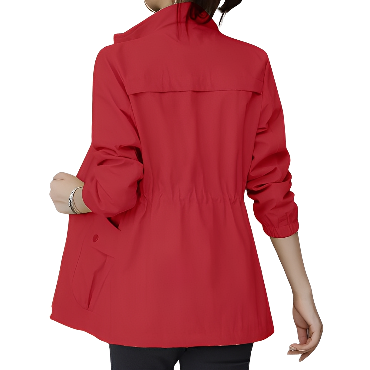 Schicke leichte Damenjacke mit verstellbarem Taillendetail