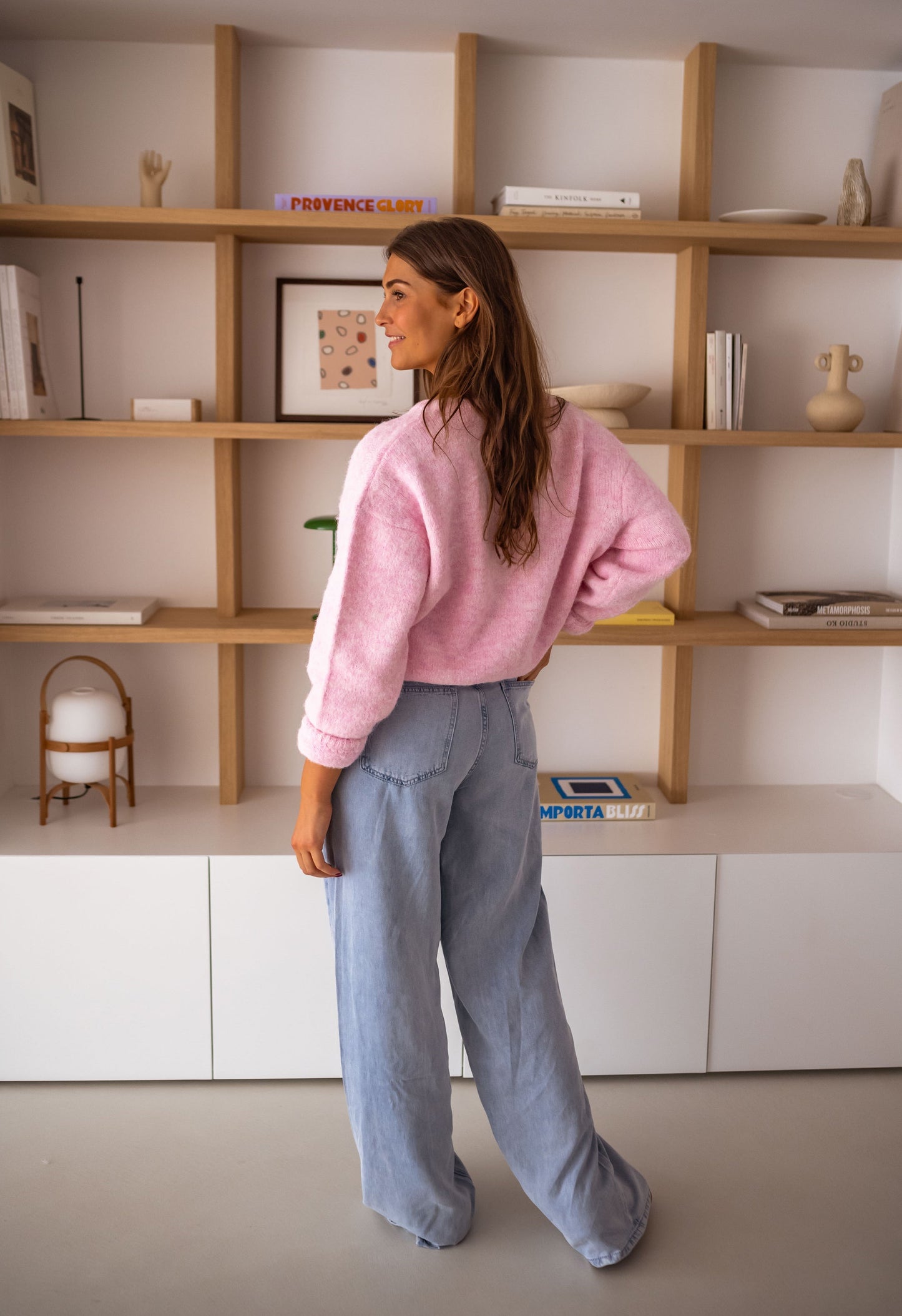 Schicker rosa gesteppter Cardigan für Lagenlooks