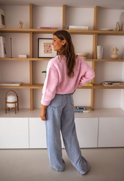 Schicker rosa gesteppter Cardigan für Lagenlooks