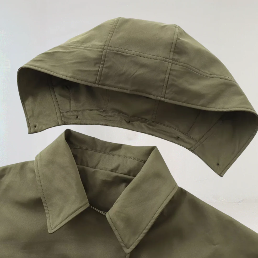 Schicker kurzer Trenchcoat mit Kapuze für Damen