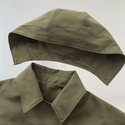 Schicker kurzer Trenchcoat mit Kapuze für Damen