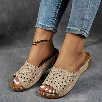 Stilvolle Fischnetz-Riemchensandalen für Damen