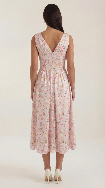 Damen Korsett Midi Sommerkleid