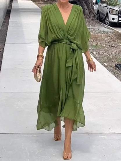 Elegantes V-Ausschnitt Sommerkleid für Damen