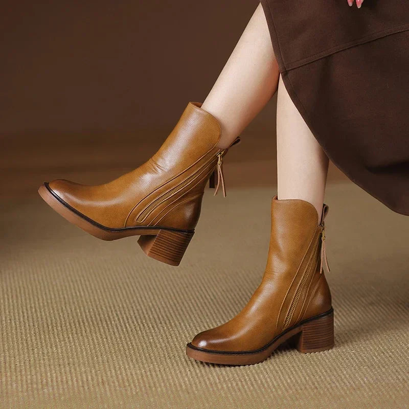 Elegante Leder-Stiefeletten für den Alltag
