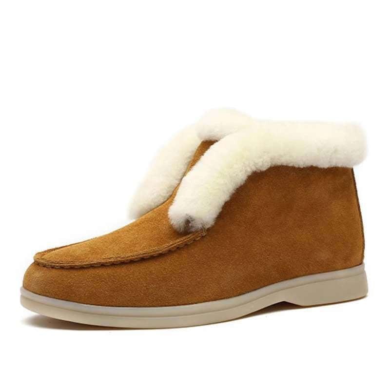 Bequeme Wildleder-Stiefeletten mit Fellfutter zum Hineinschlüpfen