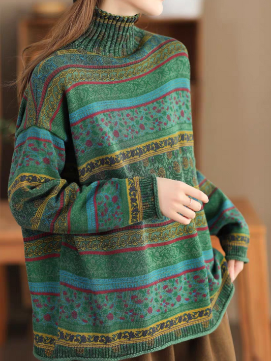 Lynita® | Stylischer & Bunt Gemusterter Pullover