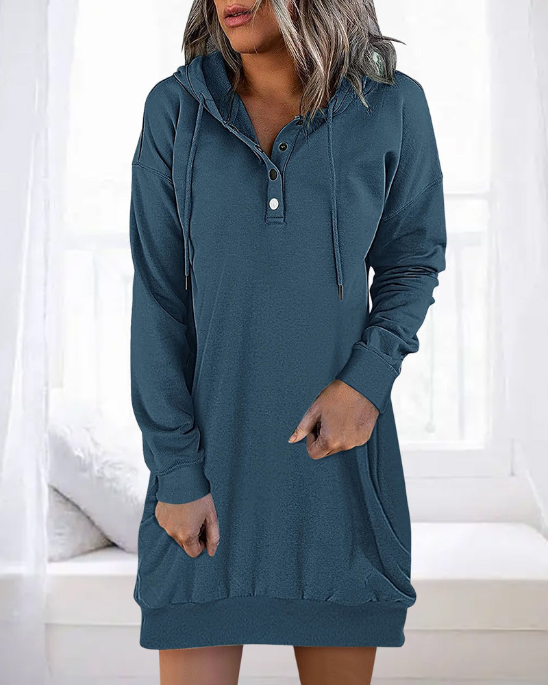 Kay® | Einfarbiger langer Kapuzenpullover