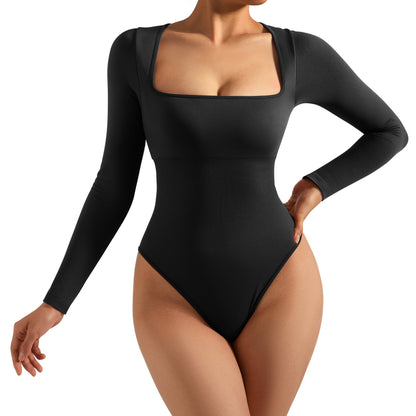 Damen Freizeit Langarm Stretch Bodyshirt