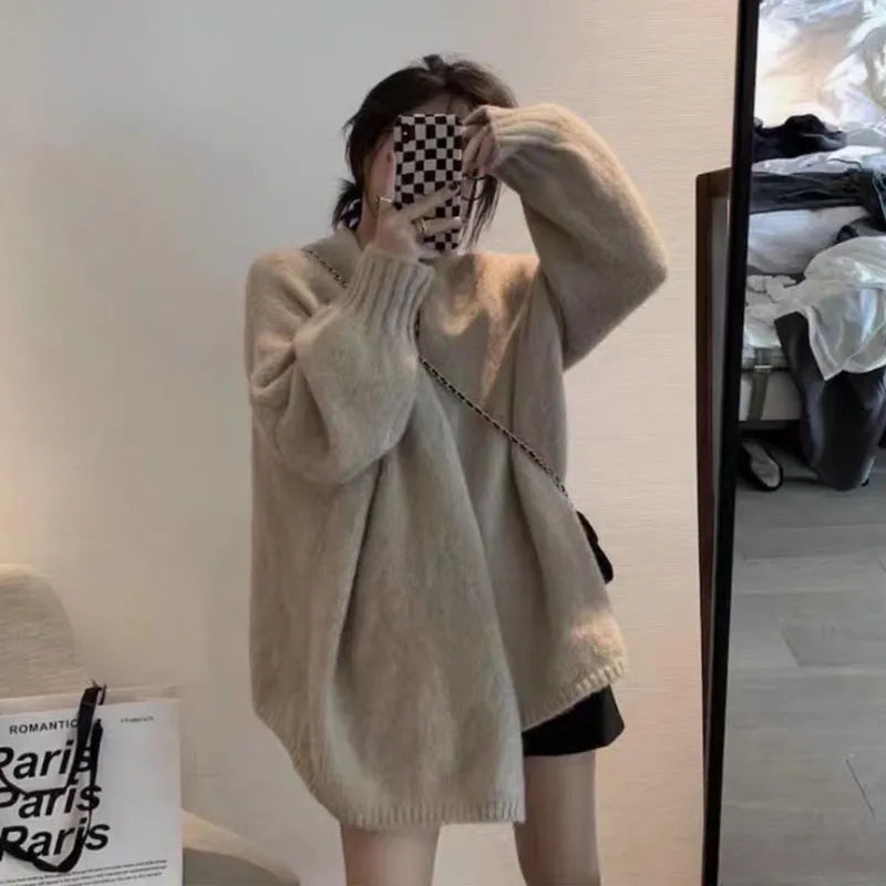 Gemütlicher übergroßer Strickcardigan mit Knopfverschluss