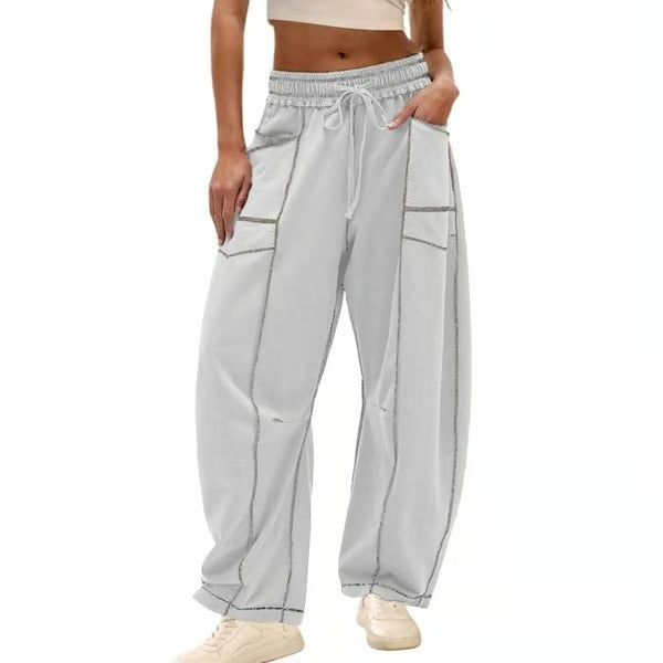 Bequeme Lounge-Sweatpants mit weitem Bein und Taschen