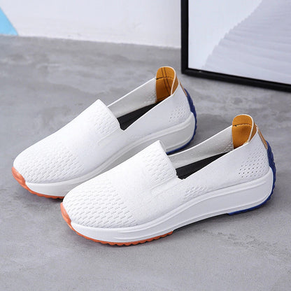 Damen Mesh Flache Slip-On Freizeitschuhe