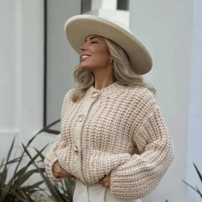 Gemütlicher Strick-Cardigan in Uni-Farbe, Freizeitstil