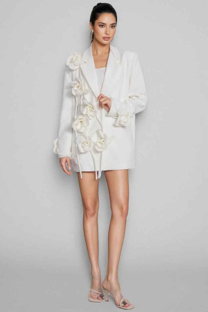 Blütenmuster Revers Maßgeschneiderter Blazer