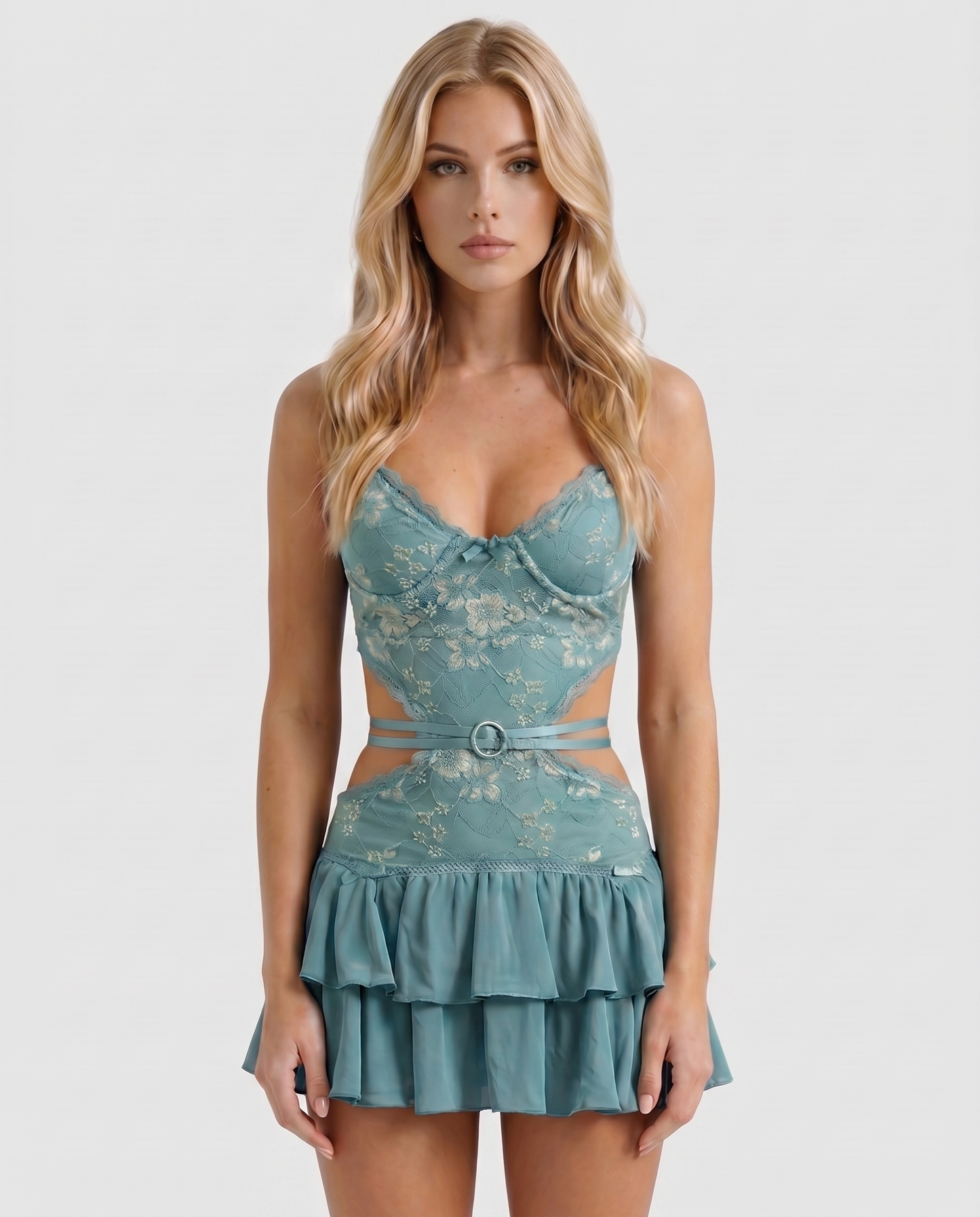 Luna ärmelloses Minikleid mit V-Ausschnitt