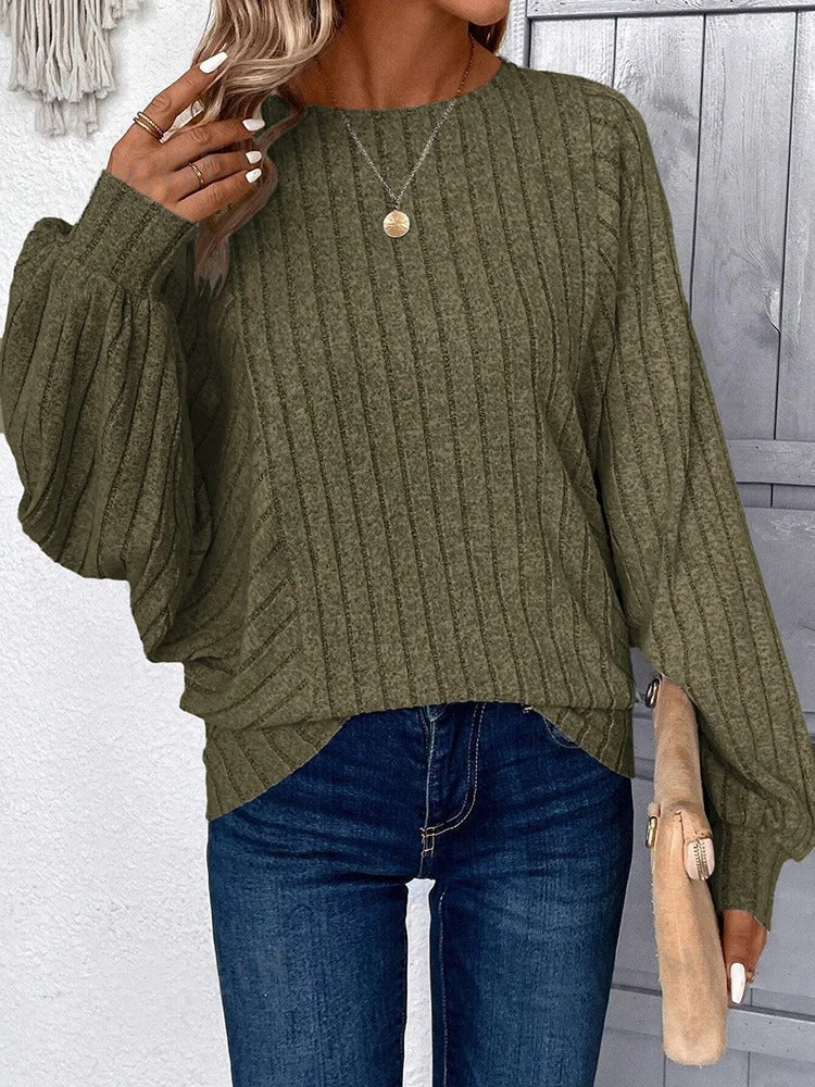 Elke® |Kuscheliger Strickpullover mit Ballonärmeln