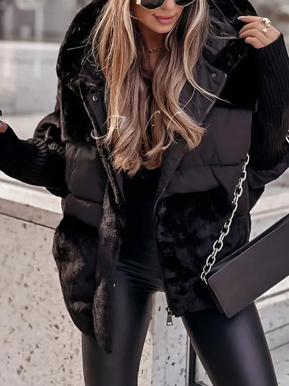 Legere gefütterte Kapuzenjacke für Damen