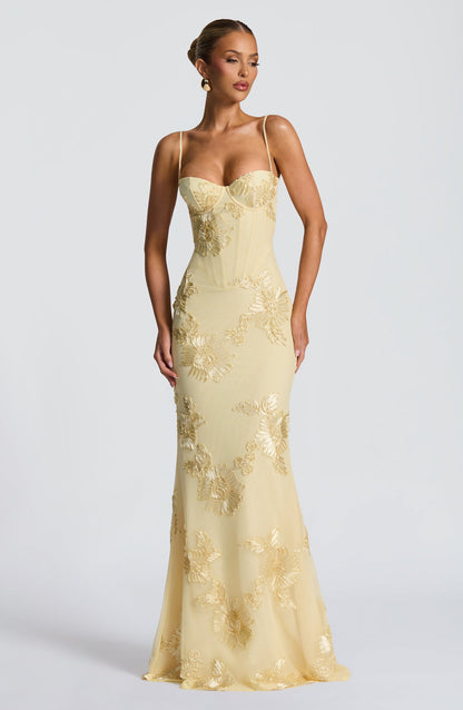 Elegantes Maxikleid für Damen mit Spaghettiträgern, Sommerhochzeitsgast