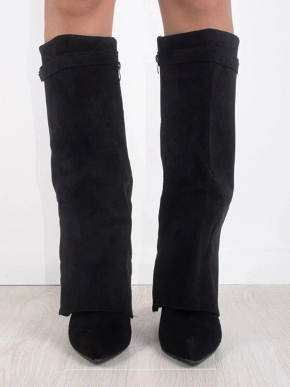 Schicke Kniehohe Stiefel mit Umschlag für Damen