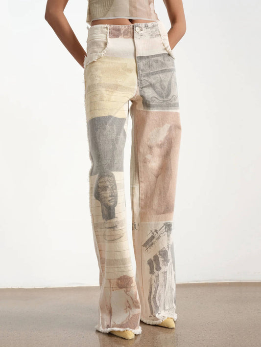 Alma Damen High-Rise Jeans mit weitem Bein