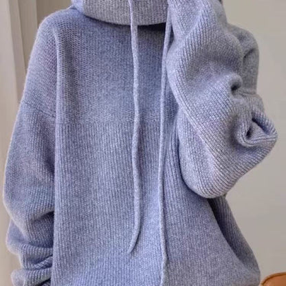 Gemütlicher Strick-Hoodie-Pullover für lässigen Komfort