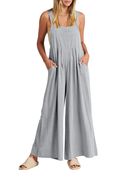 Lässiger Overall mit festen Riemen und Knöpfen