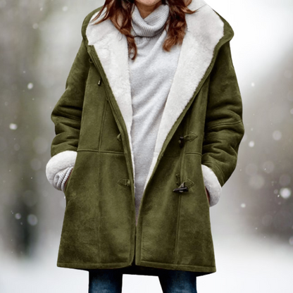 Gemütlicher, mit Fleece gefütterter, warmer Wintermantel für Damen