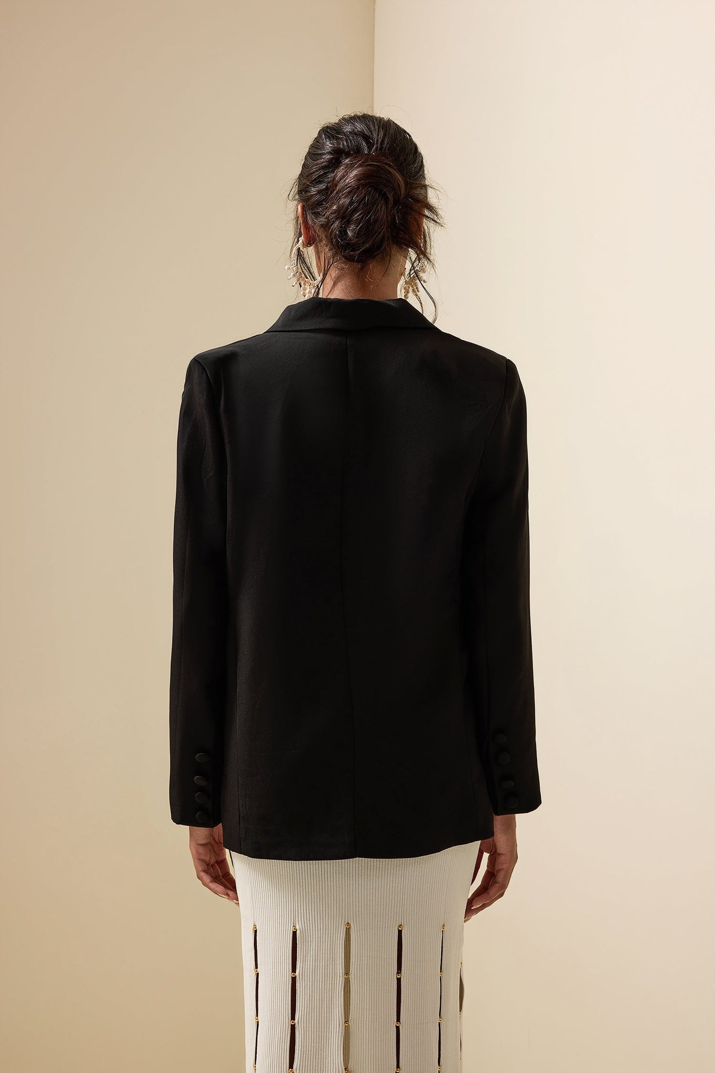 Blazerjacke mit Blumenmuster und langen Ärmeln