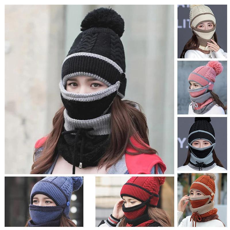 Gemütliches Strickset aus Wintermütze und Schal für Damen