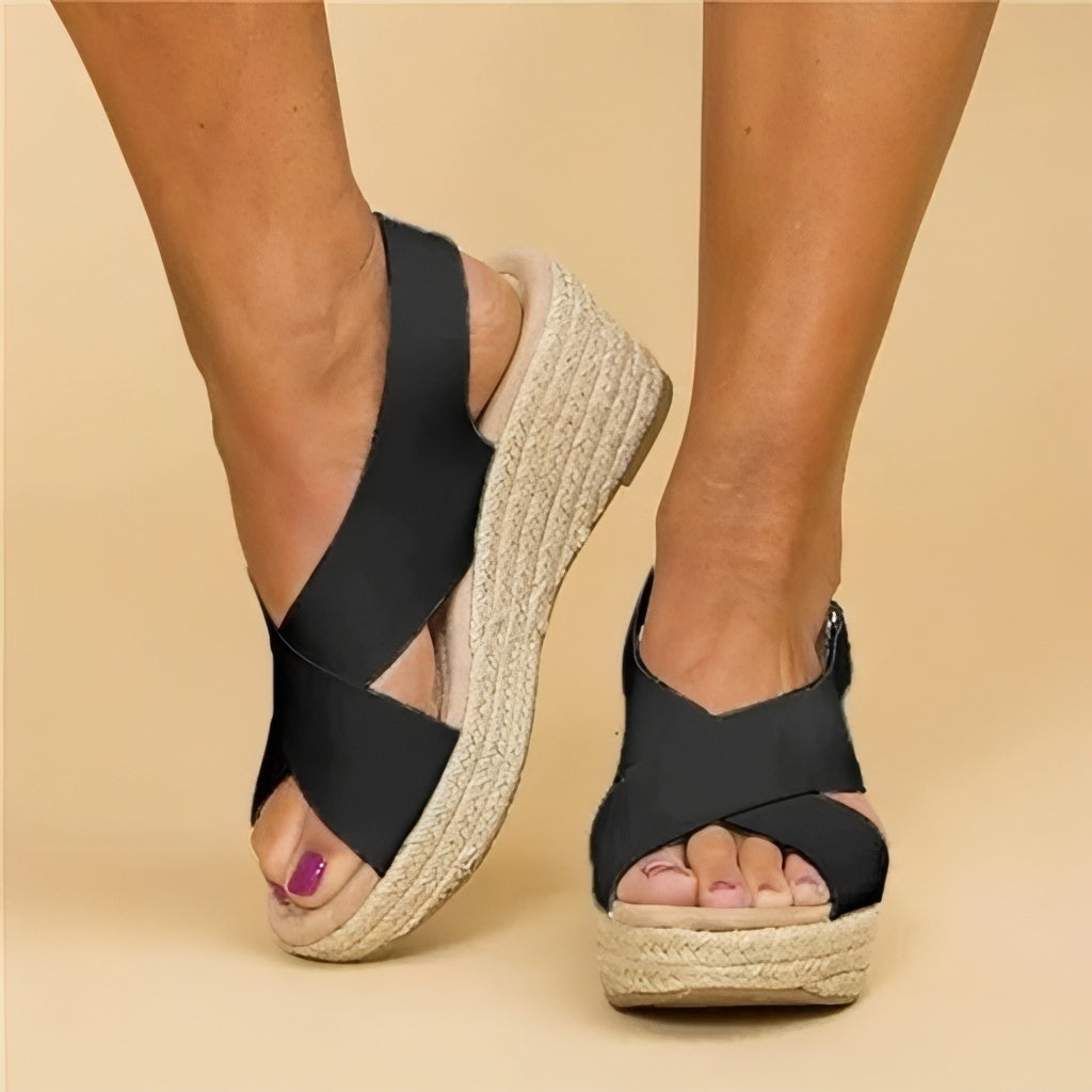 Bequeme Peeptoe-Sandale für Damen