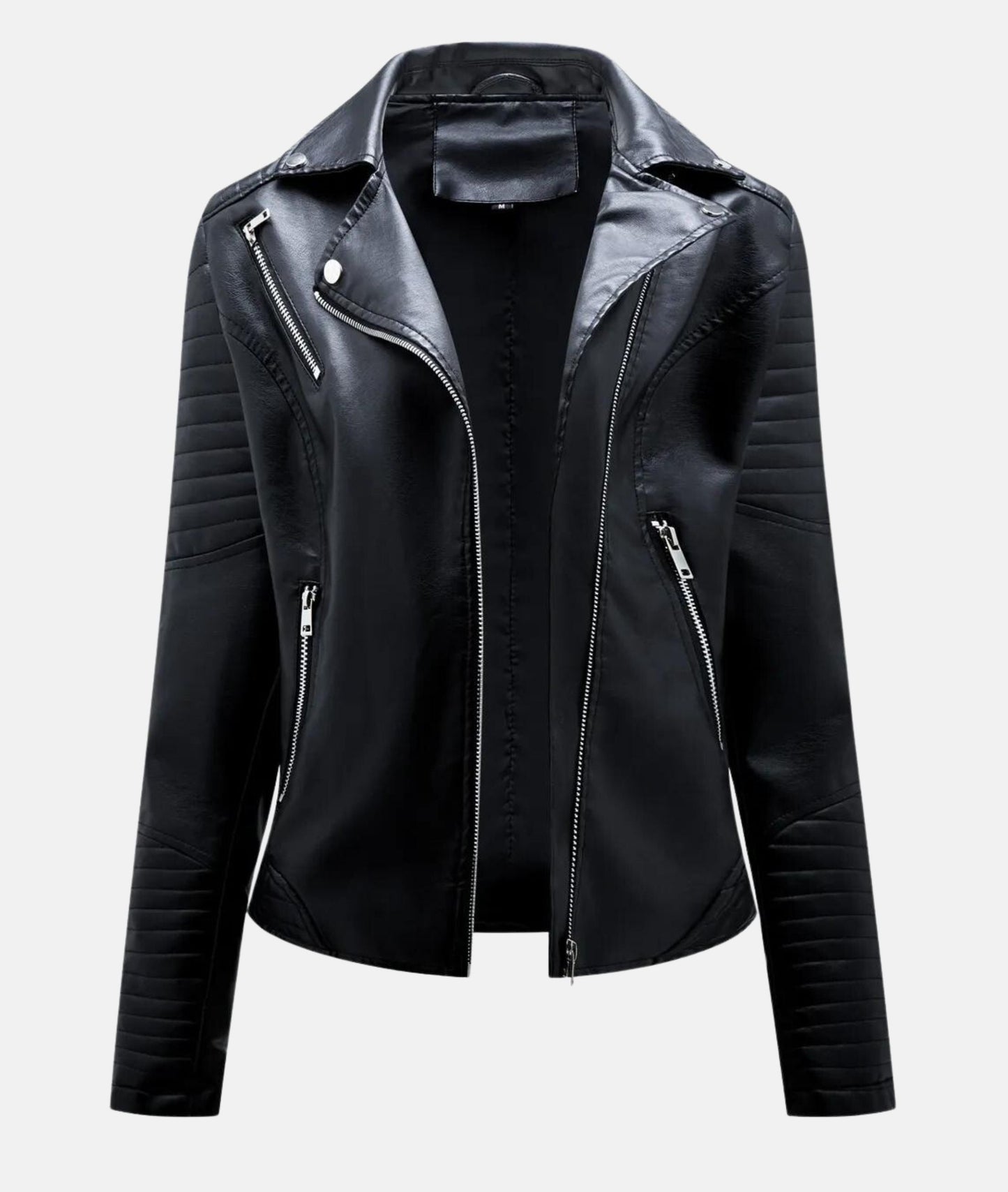 Schicke Damen Bikerjacke aus Kunstleder