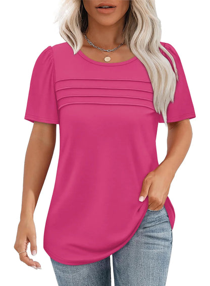 Raffung an der Vorderseite weiches Shirt mit rundem Ausschnitt