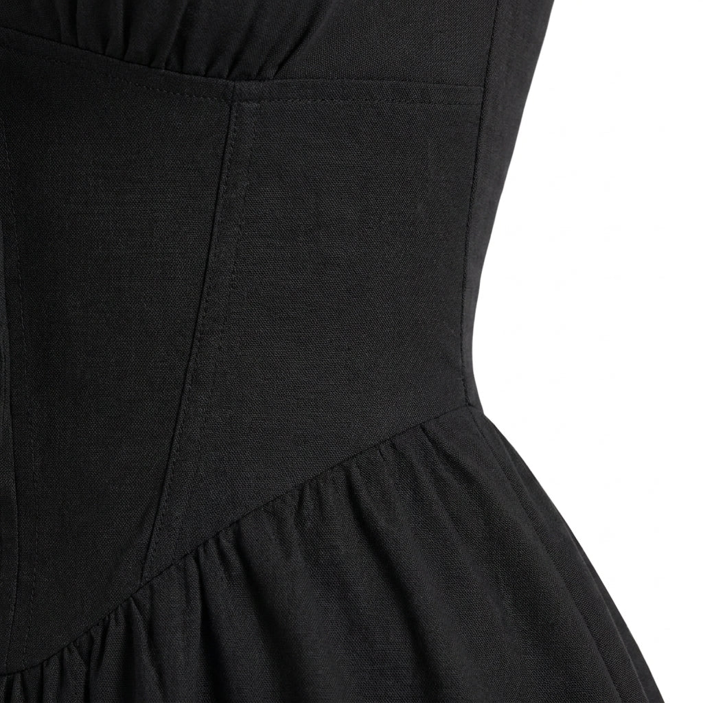 Damen Korsett Midi Sommerkleid
