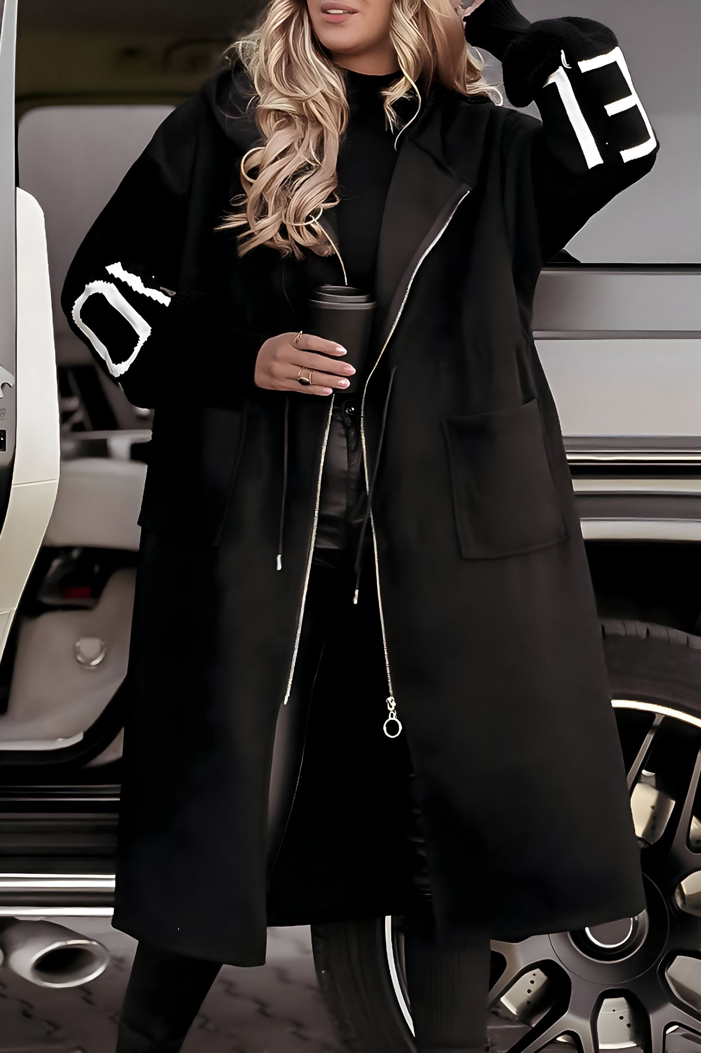 Gemütliche Strick-Hoodie-Jacke mit Ärmeln für Damen