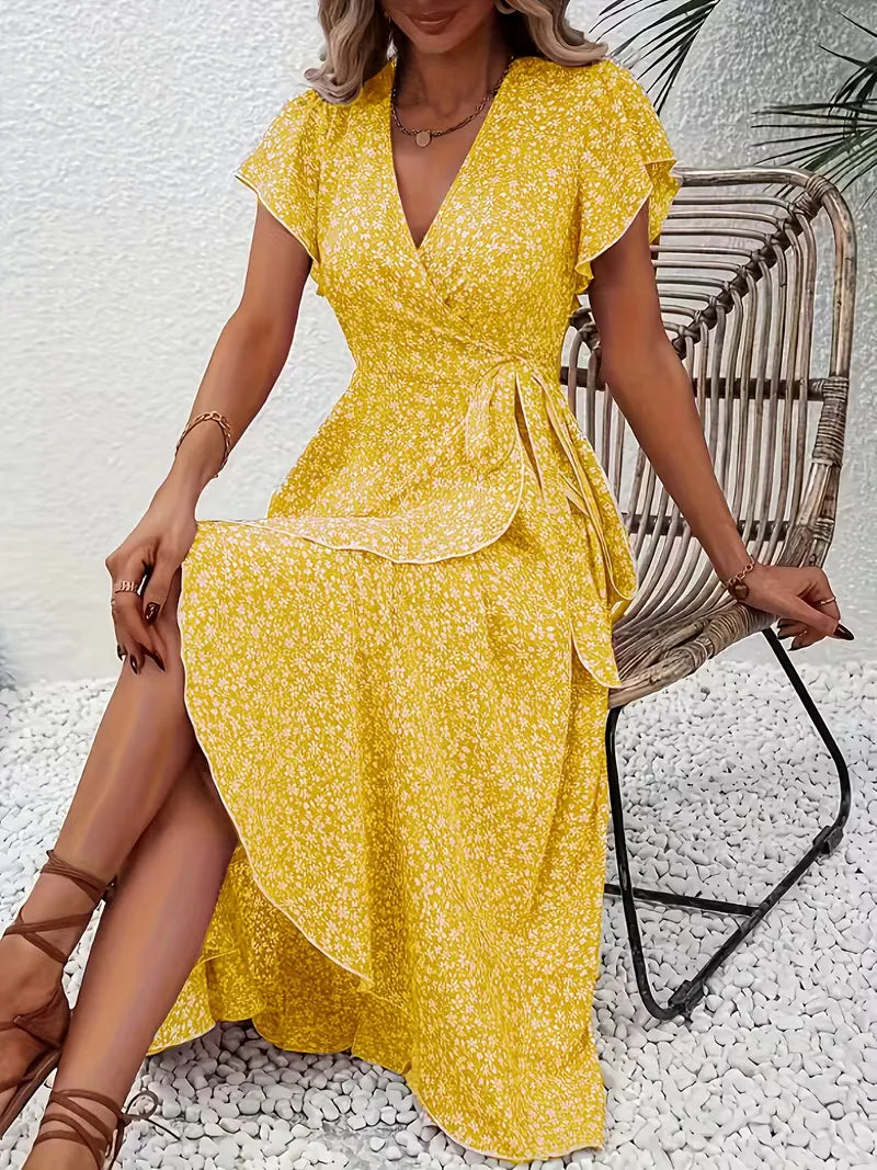 Florales Wickelkleid für Damen