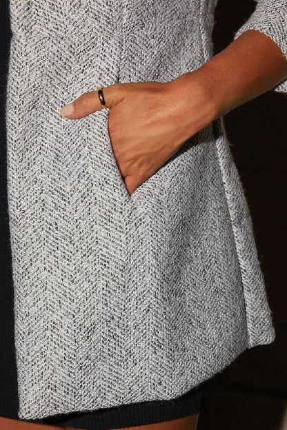 Schicker heathergrauer Mantel mit Taschen für den Alltag
