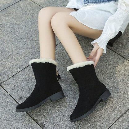 Gemütliche Plüsch-Stiefeletten für Damen Winterwärme