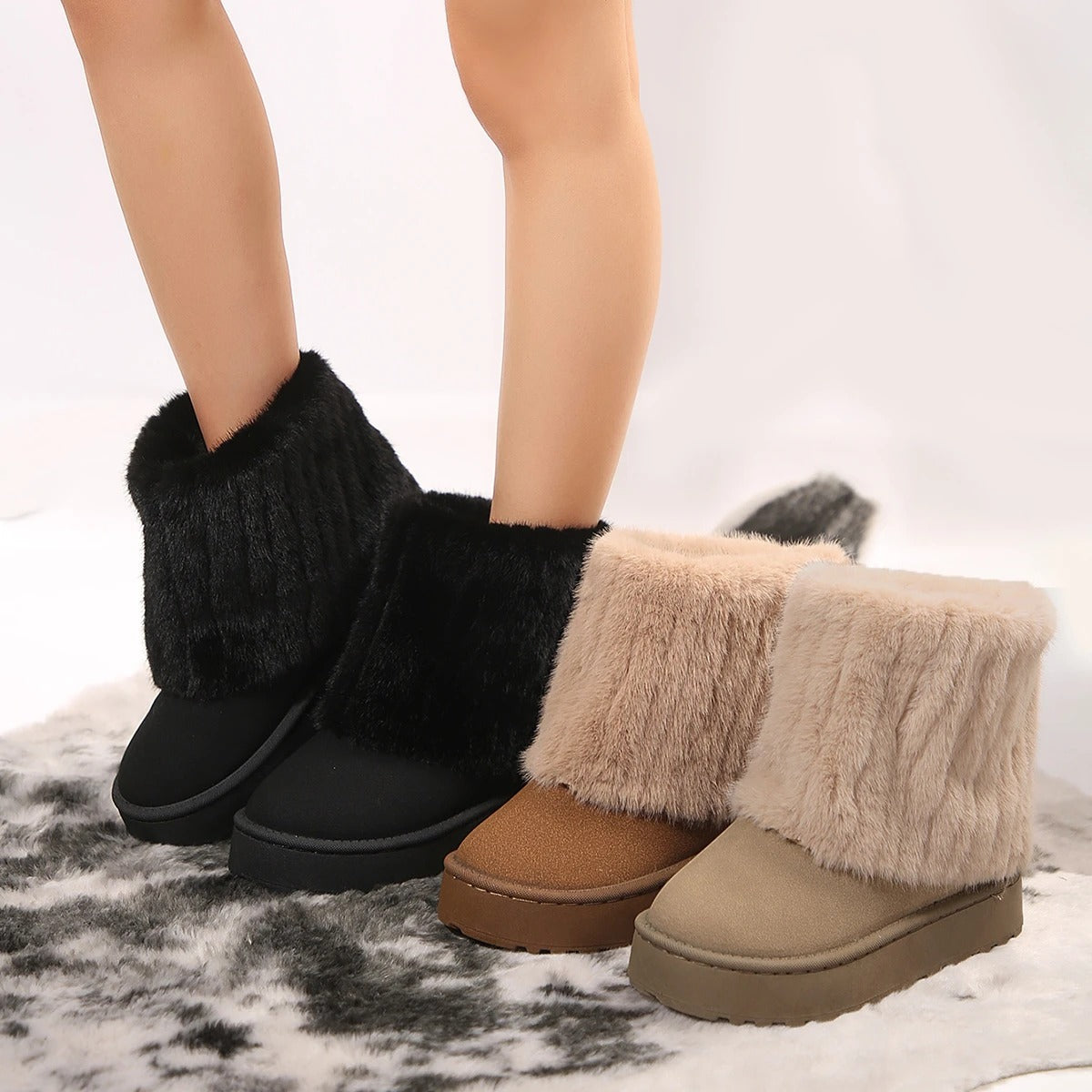 Gemütliche wasserdichte Winter-Schneestiefel für Damen
