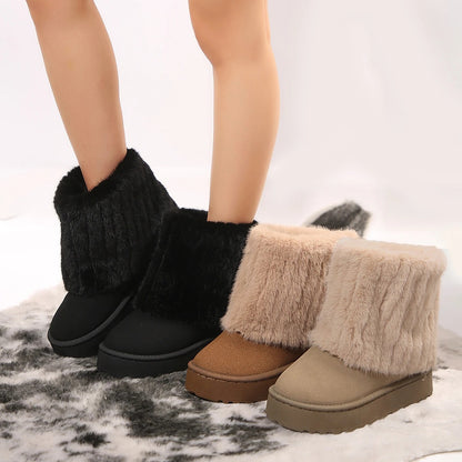 Gemütliche wasserdichte Winter-Schneestiefel für Damen