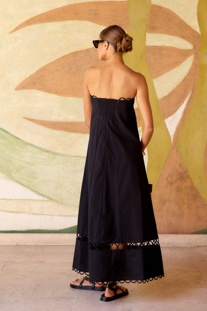 Schwarzes Ärmelloses Gina Kleid