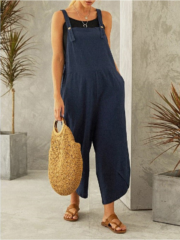 Damen Lässiger Overall mit Knöpfen