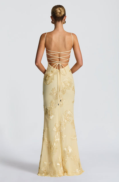 Elegantes Maxikleid für Damen mit Spaghettiträgern, Sommerhochzeitsgast