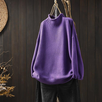 Gemütlicher Waffelstrickpullover für Lagenlooks