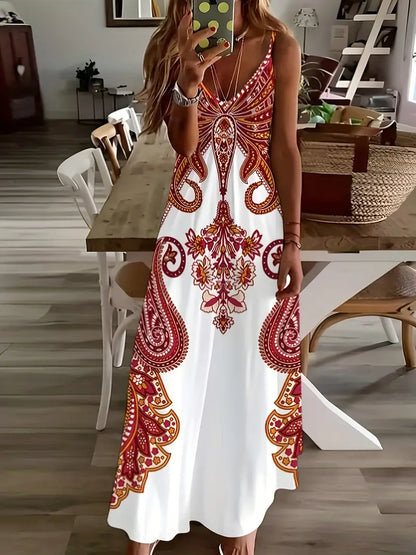 Élodie Lavin® | V-Ausschnitt-Camikleid mit Blumenmuster, in einem anderen Stil