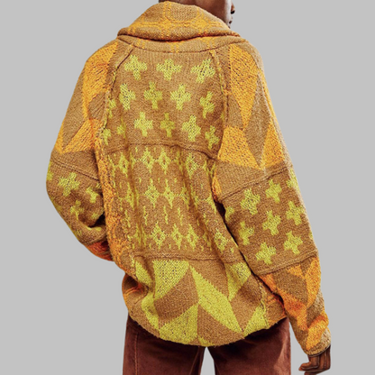 Bequeme weiche Jacke mit modernen geometrischen Mustern