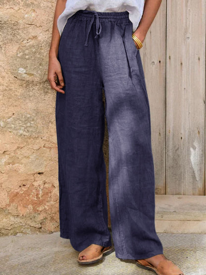 Damen Freizeit-Hose aus Baumwoll-Leinen-Mischung