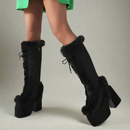 Gemütliche Chunky-Plateau-Stiefel für Winterstil